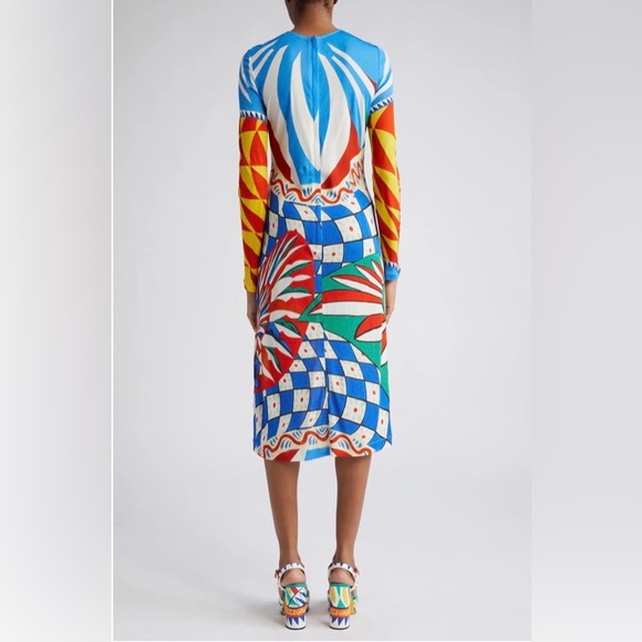 Dolce& Gabbana NWT Carretto Print Long
Sleeve Sheath Dress - Picture 3 of 7